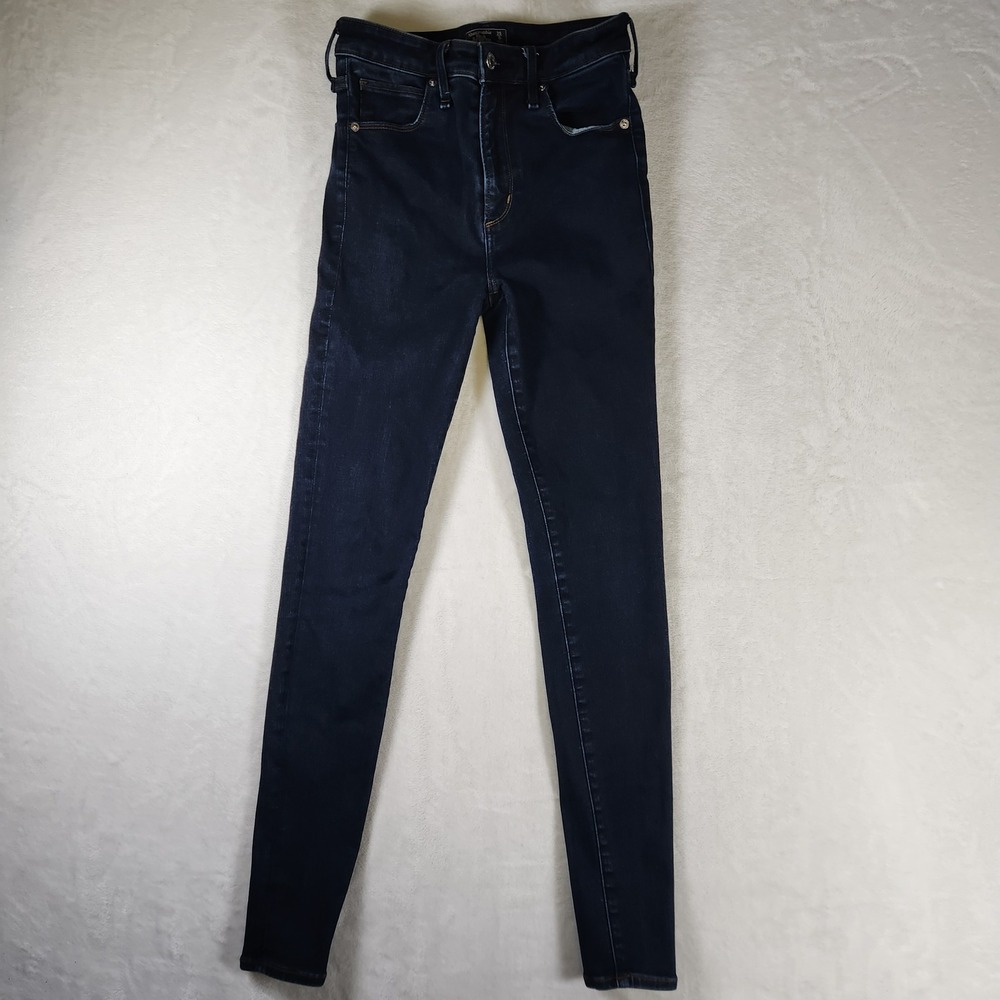 Abercrombie & Fitch Womens Dark Wash High Rise Super Skinny Jeans